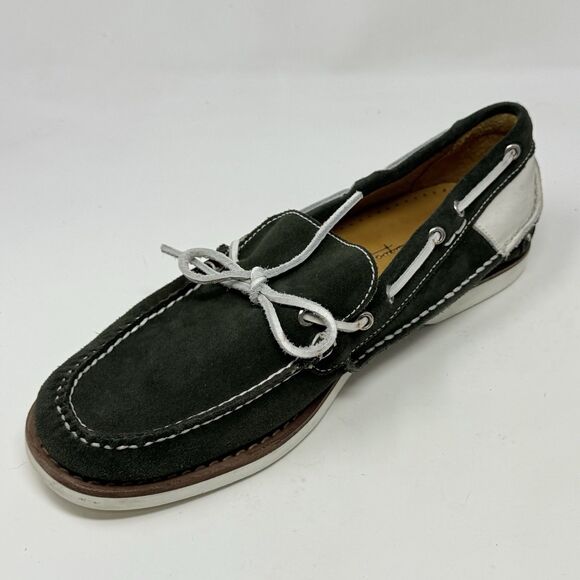 Ernest Hemingway Boat Deck Shoes Mens 12 M Green Suede White Leather Casual - Picture 6 of 15